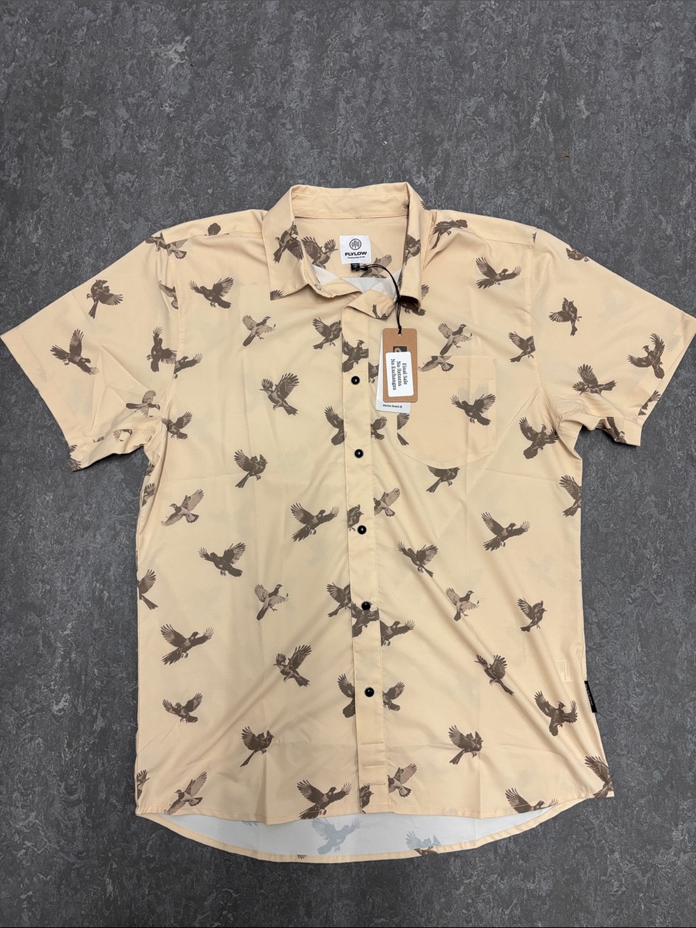 Flylow Mens Anderson Shirt Dune Flock Size Large NWT